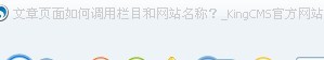 文章页面如何调用栏目和网站名称？[图1]